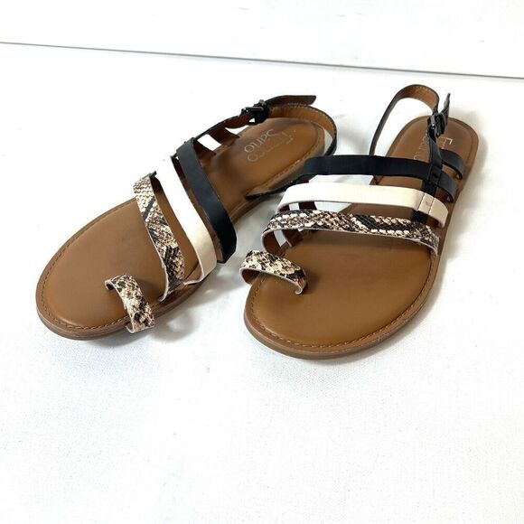 Franco Sarto Summer Sandals Synthetic Womens Sz 8.5M Sling Back Toe Ring Strappy - Picture 4 of 10